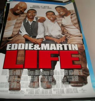 Rolled 1999 Life 1 Sheet 2 Sided Movie Poster Eddie Murphy Martin Lawrence Photo