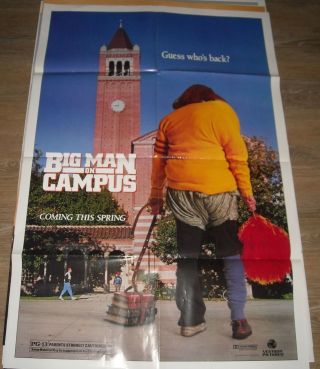 1989 Big Man On Campus 1 Sheet Movie Poster Pre Release Teaser Hunchback Comedy