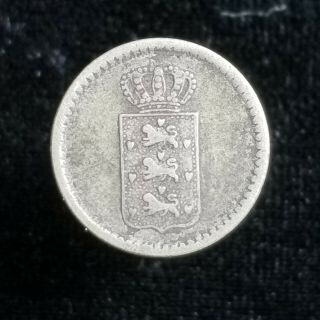 Danish West Indies Silver 10 Skilling 1845,  Scarce