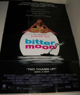 1994 Roman Polanski Bitter Moon Video Movie Poster Emmanuelle Seigner Hugh Grant