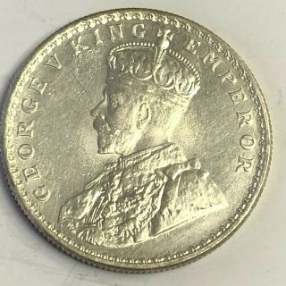 1919 B India 1 Rupee British Empire Silver,  George V,  White Au,  / Unc