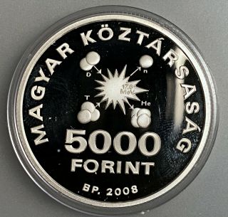 Hungary 5000 Forint 2008 Bp Km 810 Proof Sterling Silver With