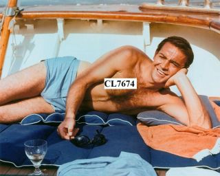 Sean Connery In A Swimsuit On The Set Of James Bond Movie 