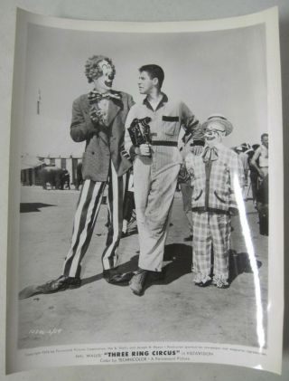 1954 " Three Ring Circus " 8x10 B&w Promo Photo Jerry Lewis With Clowns (e) 3 Ring