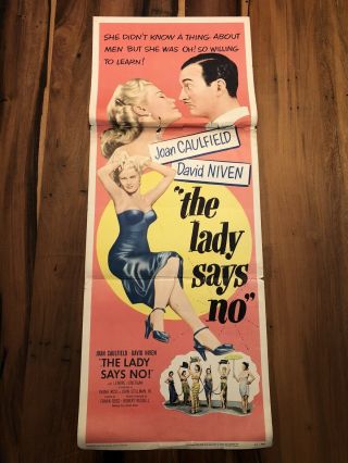 Joan Caulfield Pin - Up " The Lady Says No " 1951 U.  S.  Insert Poster E4