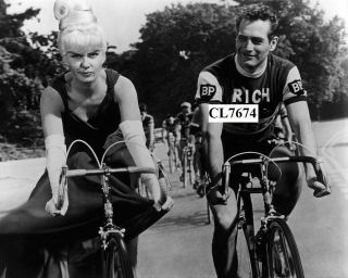 Paul Newman And Joanne Woodward Riding Bikes In Movie 