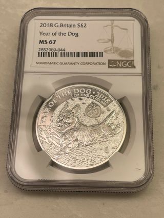 2018 Great Britain S£2 Year Of The Dog Ms67 Ngc