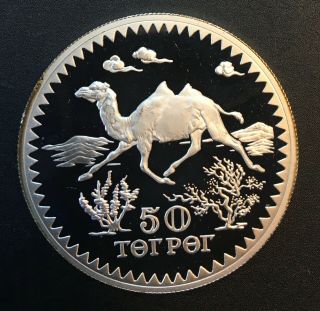 Mongolia - Silver 50 Tugrik Coin - 
