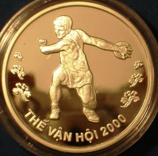 Vietnam 100 Dong Silver Proof 1999 Sydney Olympics Discus Track & Field Sports