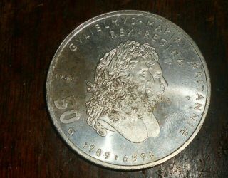 Netherlands Silver 50 Gulden 1989 Coin Canada