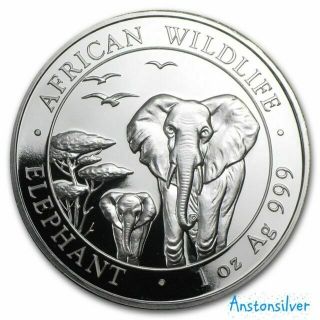 2015 1 Oz Somalia Silver Elephant Coin (bu)