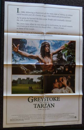 Greystoke The Legend Of Tarzan Lord Of The Apes 1983 Orig 1 Sheet Movie Poster