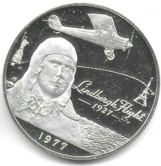 Samoa (western) 1977 Tala Sterling Silver Lindbergh Flight Km - 26a Choice Proof