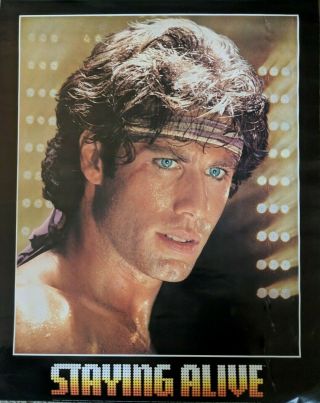 Vintage Staying Alive Movie Poster John Travolta 22 X 28 1983