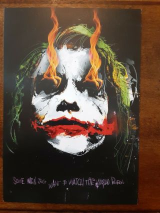 2016 The Joker Face Mondo Card Batman The Dark Knight Dc Comics