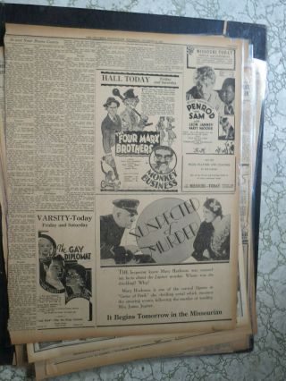 Movie Newspaper Ad 4 Mrax Brothers In Monkey Business,  Betty Compson Gay Diplom