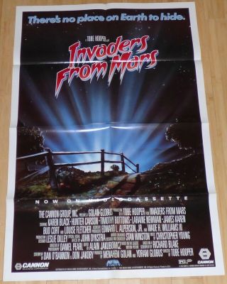 Invaders From Mars 1986 Vhs Home Video Movie Poster Tobe Hooper