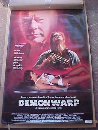 1988 Demon Warp Video Store Movie Poster 26 X 40 Rolled