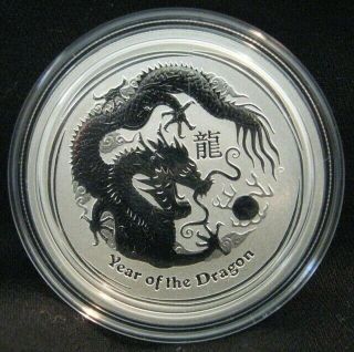 2012 Year Of The Dragon 1/2 Oz Silver Coin Australia Perth Lunar Series Two