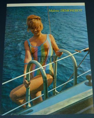 Mylene Demongeot In Swimsuit 1965 Vintage Japan Pinup Poster 10x14 Ff/n