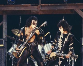 Kiss Gene Simmons Playing Guitar In Concert 8x10 Photo