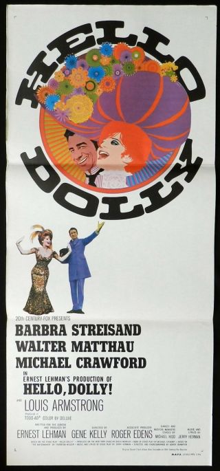 Hello Dolly Daybill Movie Poster Barbra Streisand Walter Matthau Amsel