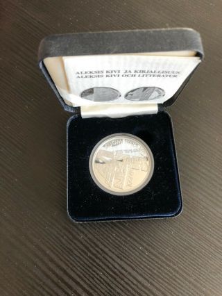 Finland 2000 Aleksis Kivi 100 Markkaa Silver Proof Coin Box And