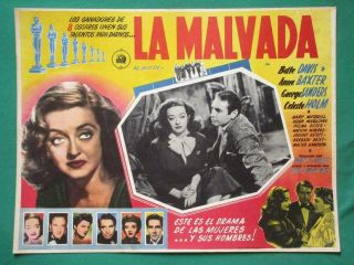 Bette Davis All About Eve La Malvada Spanish Mexican Lobby Card
