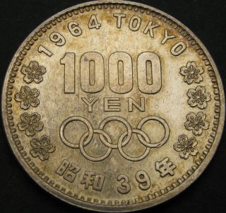 Japan 1000 Yen 39 (1964) - Silver - Tokyo Olympics - Aunc - 1459 ¤