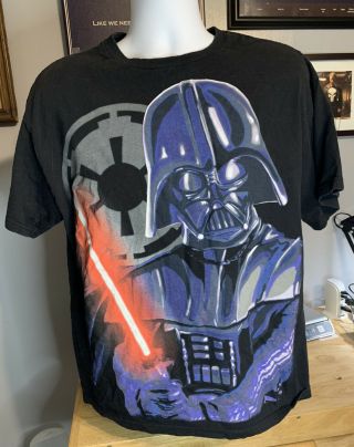 Star Wars Darth Vader Light Saber Graphic T Shirt,  Black,  Men 