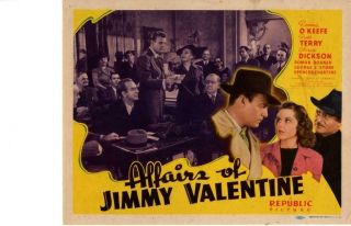 Affairs Of Jimmy Valentine 1942 Release Title Lobby Card O 