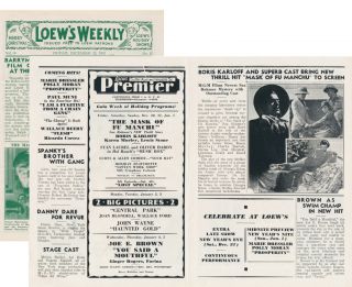 Lowe’s Weekly Program December 23,  1932.  “the Mask Of Fu Manchu” Boris Karloff