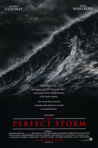 The Perfect Storm Movie Poster 2 Sided Final Vf 27x40 George Clooney
