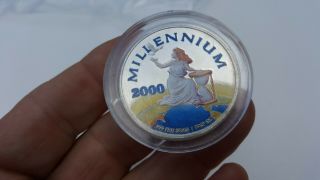 2000 Millennium Republic Of Liberia $20 Uncirculated 1 Oz.  999 Fine Silver Coin