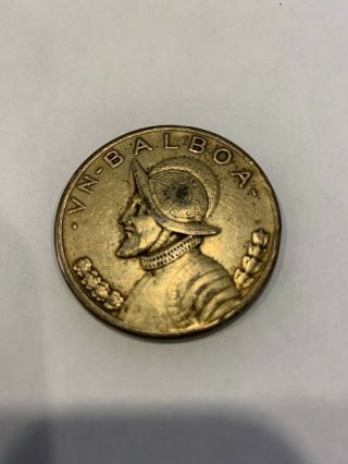 1931 Panama Large Silver Conquistador Balboa Coin