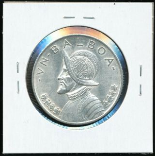 1947 REPUBLICA DE PANAMA UN BALBOA.  900 SILVER COIN Shape 2