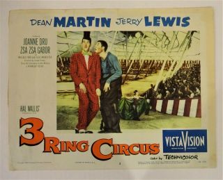 , Dean Martin & Jerry Lewis 1954,  3 Ring Circus,  Movie Lobby Card Poster
