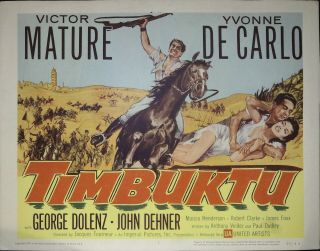 Timbuktu Lobby Title Card 1959 Victor Mature,  Yvonne De Carlo