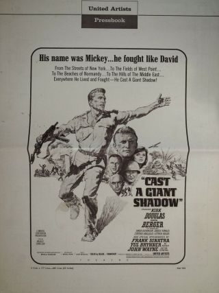 Cast A Giant Shadow Pressbook 1965 Kirk Douglas,  John Wayne