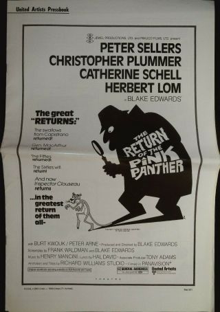 The Return Of The Pink Panther Pressbook 1975 Peter Sellers,  Christopher Plummer