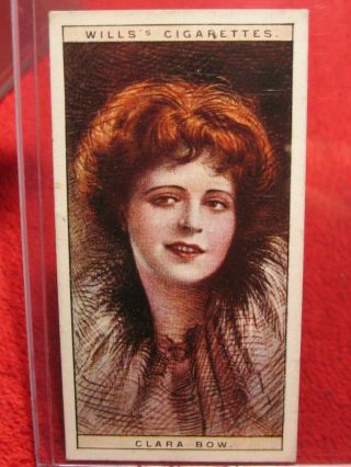 Vintage Clara Bow Tobacco Cigarette Card Silent Movie Film Star Color Wills 1928