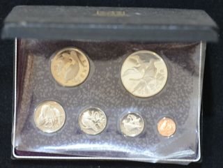 1973 British Virgin Islands 6 - Coin Proof Set,  Plush Box,  Dollar=silver