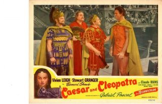 Caesar & Cleopatra 1951 Re - Release Lobby Card Vivien Leigh Claude Rains