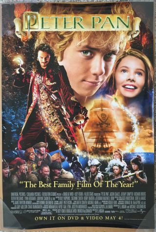 Peter Pan Dvd Movie Poster 1 Sided 27x40 Jason Isaacs Lynn Redgrave
