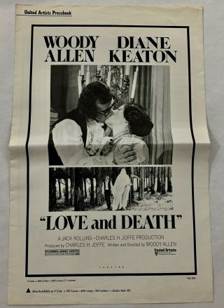 Love And Death Pressbook 1975 6 Pages 11x17 Movie Poster Art Woody Allen 1233