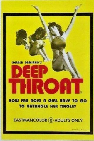 Deep Throat Vintage Adult Movie Poster 12 X 18 1972 Linda Lovelace