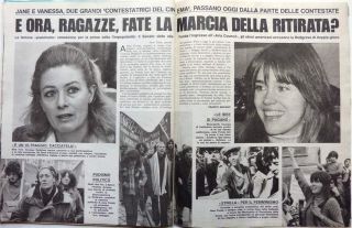 Vanessa Redgrave / Jane Fonda = 2 Pages 1979 Italian Clipping (