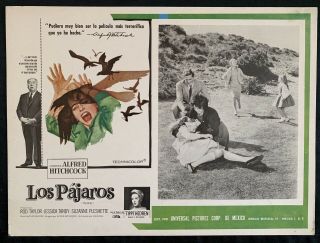 The Birds Alfred Hitchcock Rod Taylor Tippi Hedren Lobby Card 1963