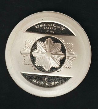 Uruguay 50000 Pesos 1987,  20 Aniversario Banco Central,  Silver Unc.
