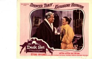 Desk Set 1951 Release Lobby Card Katharine Hepburn Spencer Tracy